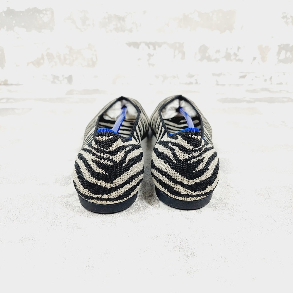 NEW Rothy’s The Point Zebra Black/Cream Ballet Flats O401 - Picture 2 of 8